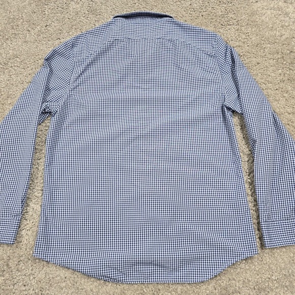 Ministry of Supply Shirt Mens XL Blue Plaid Button Up Long Sleeve Vented Office‎ - Picture 8 of 13